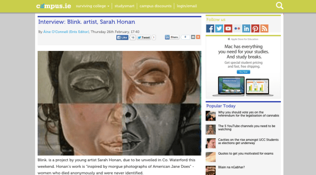 http://campus.ie/surviving-college/ents/interview-blink-artist-sarah-honan